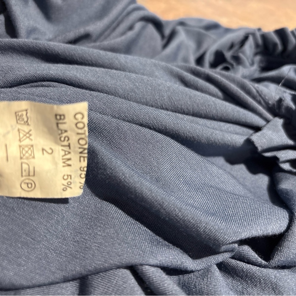 Miss Or Women Unbranded Beach Or Summer Shirt Dress 95% Cotton NWOT Blue XL - Picture 6 of 6